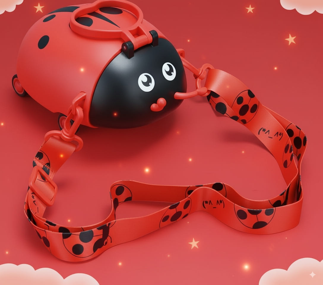 Beetle Baby Straw Sipper Water Bottle With Adjustable Straps