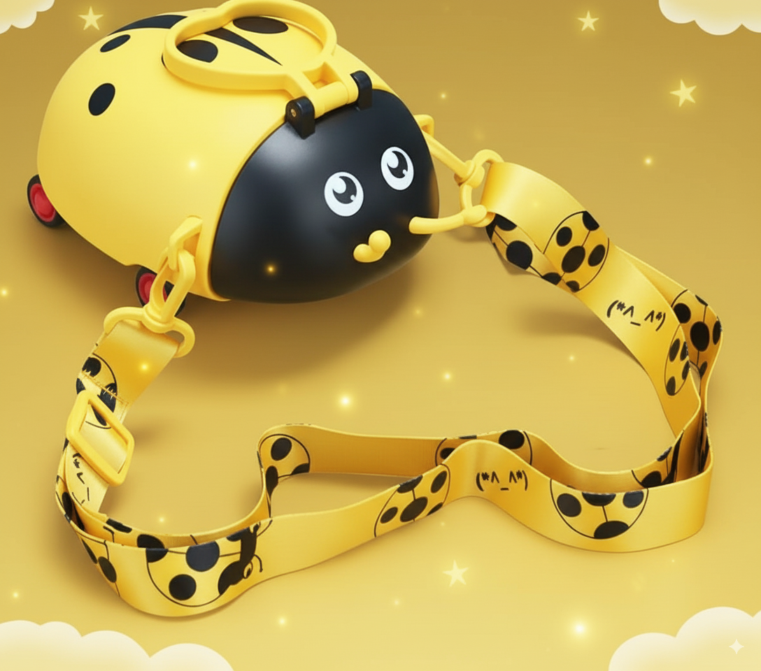 Beetle Baby Straw Sipper Water Bottle With Adjustable Straps